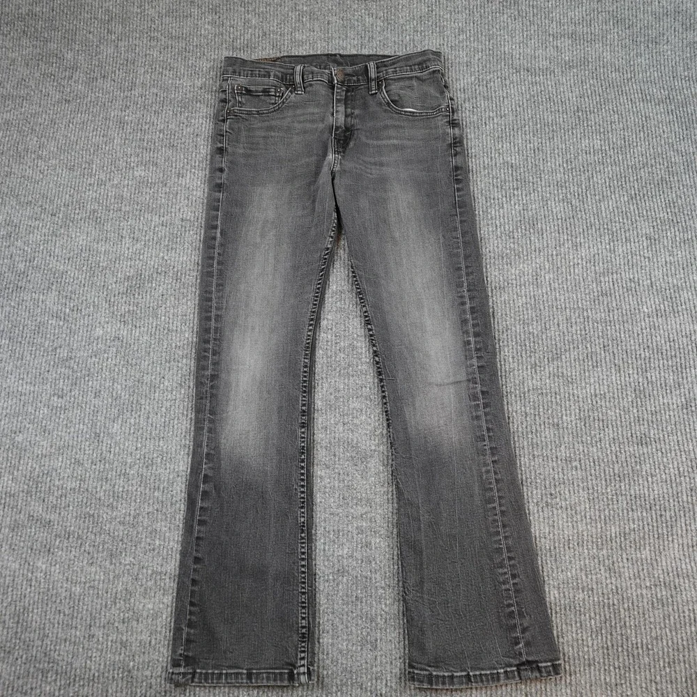 Levis 527 Jeans Mens 32x32 (30x30) Charcoal Wash Straight Stretch Denim Bootcut
